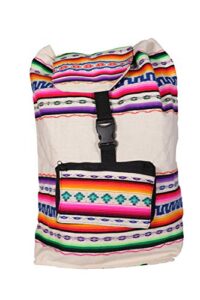 mandina fine wools / white-andean motifs cotton fabric multipurpose backpack