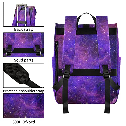 JHKKU Starry Sky Roll Top Backpack Laptop Work Travel College backpack Waterproof Anti Theft for Men Women Fits 15.6 Inch Laptop