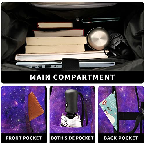 JHKKU Starry Sky Roll Top Backpack Laptop Work Travel College backpack Waterproof Anti Theft for Men Women Fits 15.6 Inch Laptop