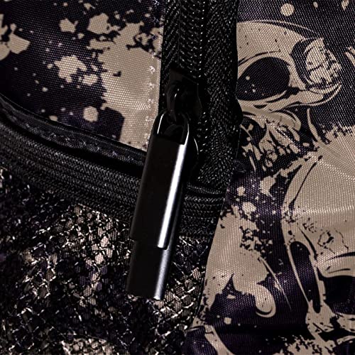 Halloween Black White Skull Pattern Cute Fashion Mini Backpack Pack Bag