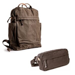 gootium canvas backpack x crossbody pack – casual vintage style cloth daypack combo