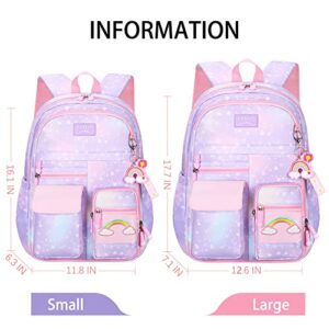 Cute Backpack Travel Backpacks Bookbag for Women & Men Boys Girls School College Students Backpack Durable Water Resistant Purple-C Large