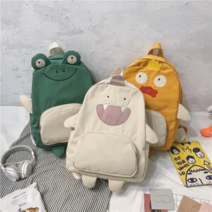 KOWVOWZ Kawaii Frog Large Novelty Backpack Girl Boy Teen Cute Fuuny Panda Animal High School Backpack Laptop Waterproof Bookbag (Frog)