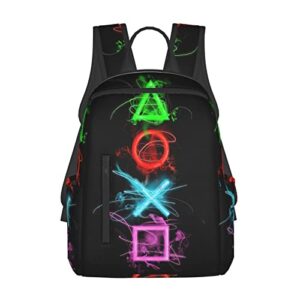 video games controller lightweight backpack college rucksack outdoor travel backpacks student school bookbag camping black one size