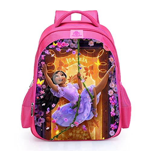 Alyfyto Encanto Backpack for girls Mirabel backpack Waterproof Breathable Polyester isabell Pink Backpack for Girl