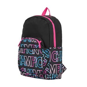 champion kids’ backpack & lunch kit, black/multi, youth size