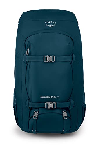 Osprey Fairview Trek 70 Women's Travel and Backpacking Backpack, Night Jungle Blue