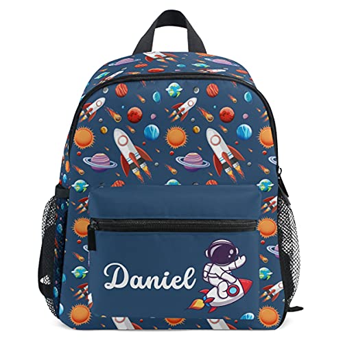 Custom Space Kids Preschool Backpack Toddler Boy Girl School Bag for Children Personalized Camping Galaxy Bookbag with Chest Strap