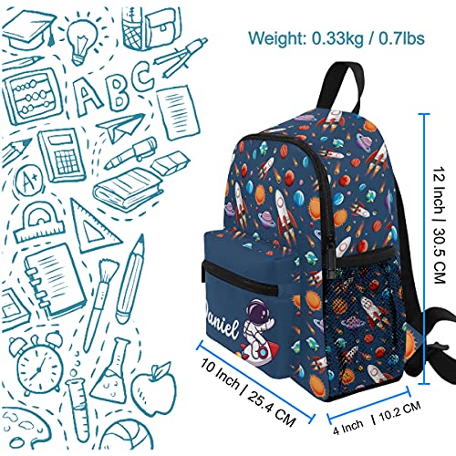 Custom Space Kids Preschool Backpack Toddler Boy Girl School Bag for Children Personalized Camping Galaxy Bookbag with Chest Strap