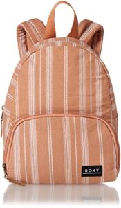 roxy women’s always core canvas backpack, toasted nut bico stripe, 1sz