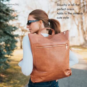 modern+chic Reese Trendy Backpack, Women's Vegan Leather Spacious Travel Bag, 12" W x 15" H or 15" W x 17" H