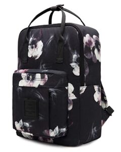 hotstyle bestie floral backpack, stylish bag for college travel work everyday, black