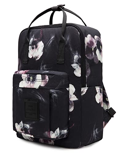 HotStyle BESTIE Floral Backpack, Stylish Bag for College Travel Work Everyday, Black