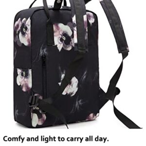 HotStyle BESTIE Floral Backpack, Stylish Bag for College Travel Work Everyday, Black