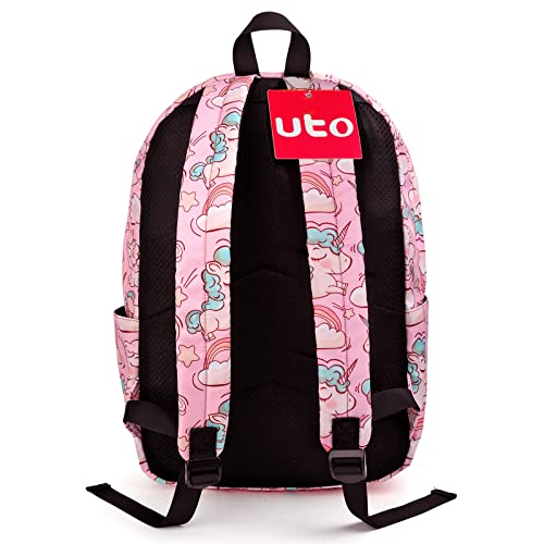 UTO Girls Backpack for School Cute Unicorn Crossbody Bag Set Bookbag for Teen Student Schoolbag Children Kids Daypack 3 PCS