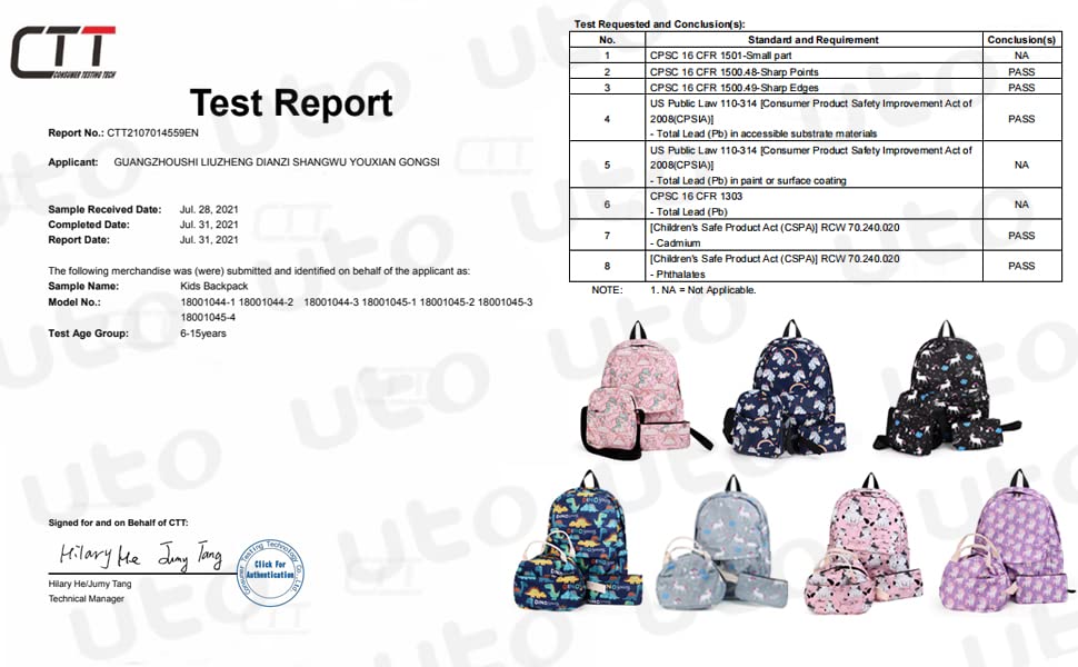 UTO Girls Backpack for School Cute Unicorn Crossbody Bag Set Bookbag for Teen Student Schoolbag Children Kids Daypack 3 PCS