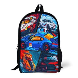 Race Car Backpack Casual Backpack Fashion Laptop Backpack Travel Hiking Camping Backpack For Teen Girls Boys