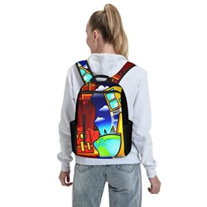 Geometry Dash Travel Backpack Multipurpose For Kids Teens Unisex Casual Daypacks Laptop Bookbag Outdoor Black