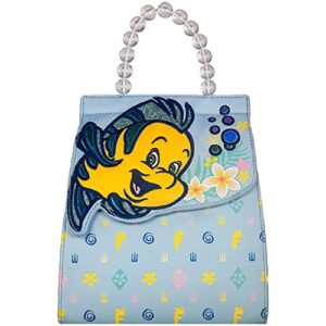 danielle nicole disney flounder backpack, monogram small handbag purse, multi-colored, standard