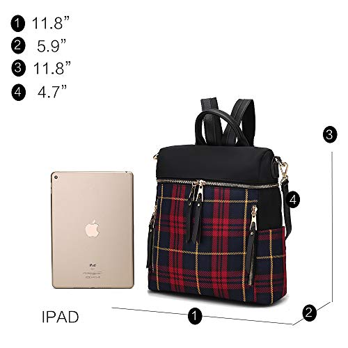 Nishi Plaid BackpackWaterproof Laptop Backpack for Travel School Daypack Neylon by Mia K. Farrow