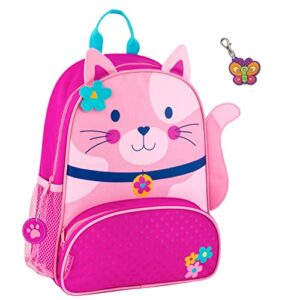 stephen joseph sidekick girl cat backpack with zipper pull – cute kids book bags