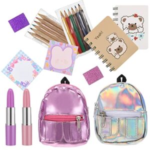 mini doll backpack mini dolls school bags micro backpack mini backpack dolltoys with mini supplies micropacks mini doll accessories toy surprise with 10 stationary surprises inside for doll play sets