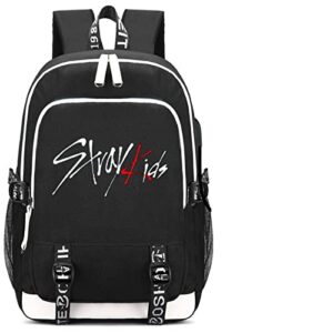 justgogo kpop stray kids backpack daypack laptop bag school bag mochila bookbag shoulder bag color10