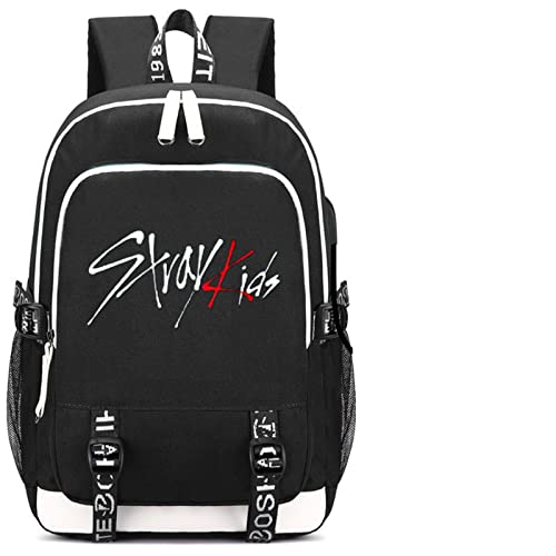 JUSTGOGO KPOP Stray Kids Backpack Daypack Laptop Bag School Bag Mochila Bookbag Shoulder Bag Color10