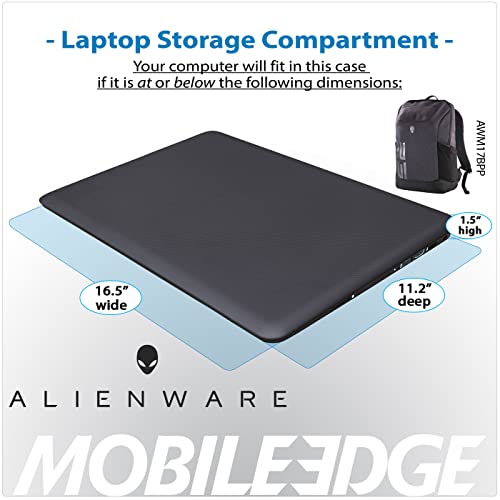 Alienware m17 Pro Gaming Laptop Backpack 15-Inch to 17-Inch, Gray/Black, (AWM17BPP)