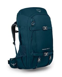 osprey fairview trek 50 women’s travel and backpacking backpack, night jungle blue