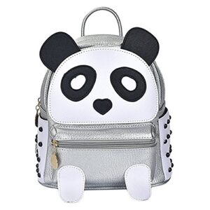fayland women teens girls panda book bag rivet backpack mini casual panda shoulder bags(silver)…