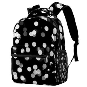 teens student backpacks boys girls school bookbags laptop backpack black polka dot schoolbag purse casual daypack bag with multiple pockets