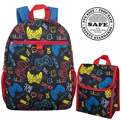 Backpack with Lunch Bag for Boys Elementary School, Middle School Backpack Set for Kids