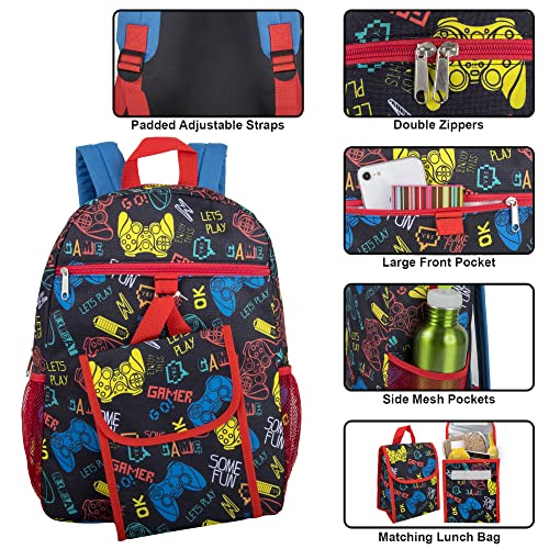 Backpack with Lunch Bag for Boys Elementary School, Middle School Backpack Set for Kids