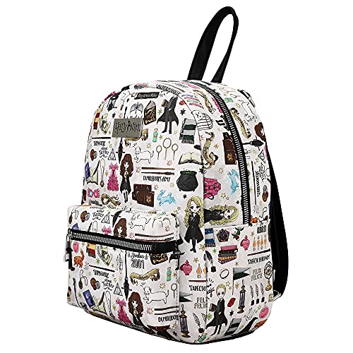 Harry Potter Hogwarts Chibi Characters & Icons All Over Print White Mini Backpack