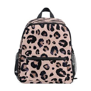 leopard print cheetah pink backpack for toddlers, kid’s backpack school bag for boys girls kindergarten preschool bag