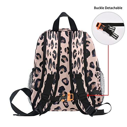 Leopard Print Cheetah Pink Backpack for Toddlers, Kid's Backpack School Bag for Boys Girls Kindergarten Preschool Bag