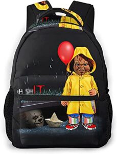 horror movie chu-cky backpack laptop travel bag durable waterproof for school college student knapsack