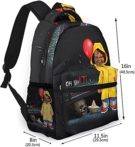 Horror Movie Chu-CKY Backpack Laptop Travel Bag Durable Waterproof for School College Student Knapsack