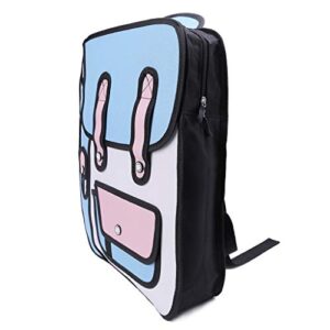 3D Jump Style 2D Drawing from Cartoon Paper Backpack Shoulder Bag Comic Bookbag by Keaiduoa