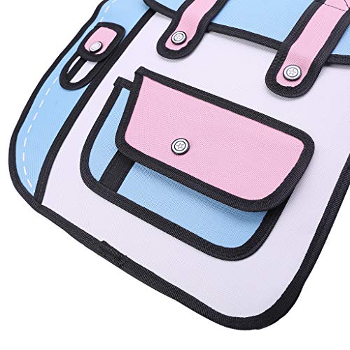 3D Jump Style 2D Drawing from Cartoon Paper Backpack Shoulder Bag Comic Bookbag by Keaiduoa