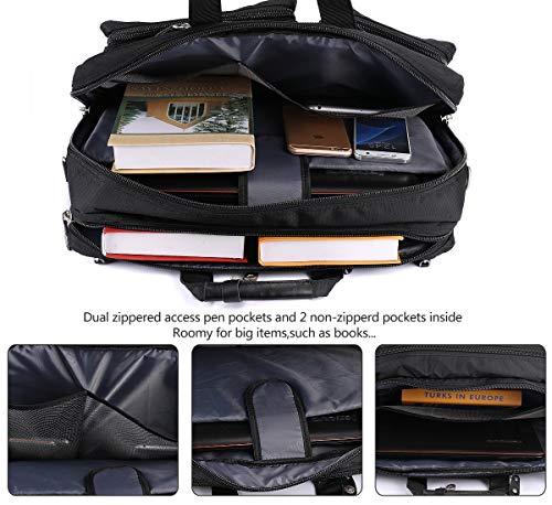 FreeBiz Laptop Backpack Messenger Bag-Hybrid Briefcase Bag BookBag Rucksack with Handle and Shoulder Strap Fits Up To 18.4 Inch Gaming Notebook Compute (18.4 inches, Black)