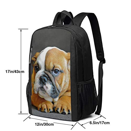 Unique English Bulldog Puppy Dog Laptop Backpack Business Travel Computer Bags School Bookbag Notebook for Women Men