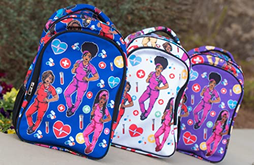 Reflections by Zana Cuties Backpack for African American Nurses, Students, And Healthcare Workers - Durable & High-Capacity Carry Laptops up to 17 Inches - Black