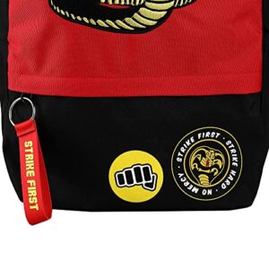 Cobra Kai TV Show Series Red & Black Strike First Tech Backpack