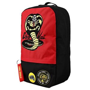 Cobra Kai TV Show Series Red & Black Strike First Tech Backpack