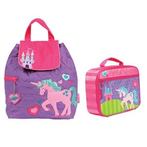 stephen joseph girls quilted unicorn backpack and lunch box for kids