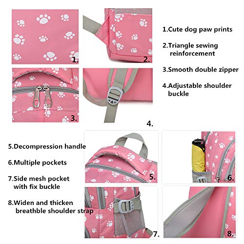 Dog Paw Prints Backpack Primary School Student Book Bag School Bag for Students