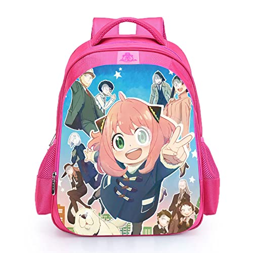 WZYP Anime Anya Forger Backpack Pink Schoolbag For Girls Firm and Comfortable Laptop Bag