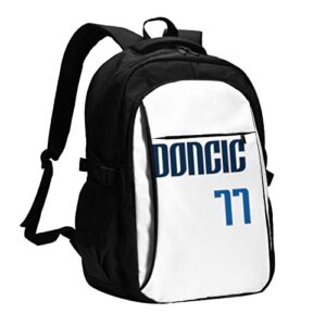 luka #77 doncic adult youth backpacks student bag laptop bag bookbag usb backpack for daily